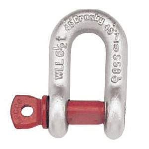 Crosby® 1019150 G-210 Chain Shackle, 0.5 ton Load, 1/4 in, 5/16 in Screw Pin, Hot Dipped Galvanized - Shackles