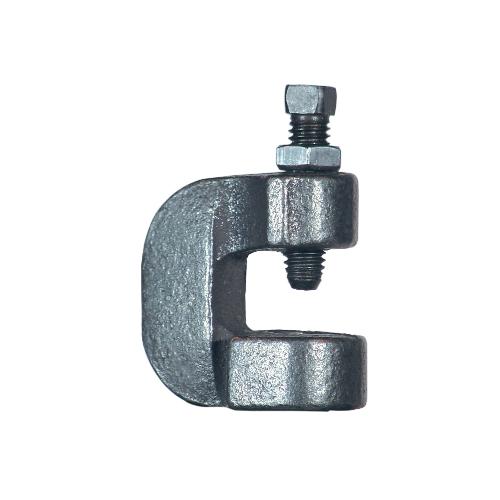 Anvil® 0500303003 FIG 86 C-Clamp With Set Screw and Lock Nut, 3/8 in Rod, 400 lb Load, Malleable Iron Clamp/Hardened Steel Cup Point Set Screw, Electro-Galvanized - Rod to Beam Clamps