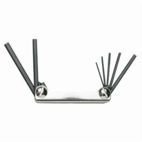 Proto® J4974 Folding Short Arm Hex Key Set, Metric, 7 Pieces, 1.5 to 6 mm Hex, Fold-Up Handle, Alloy Steel, Black Oxide - Hex & Torx Key Sets