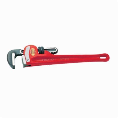RIDGID® 31005 Heavy Duty Straight Pipe Wrench, 1 in, Floating Forged Hook Jaw, Ductile Iron Handle, Knurled Nut Adjustment, Red - Straight Pipe Wrenches
