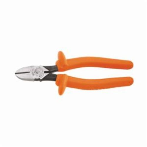 Klein&reg; D220-7-INS Heavy Duty Hot Riveted Diagonal Cutting Plier, 1 in L x 31/32 in W x 1/2 in THK Deep Steel Jaw, 7-7/8 in OAL, Diagonal/High Leverage/Standard Cut