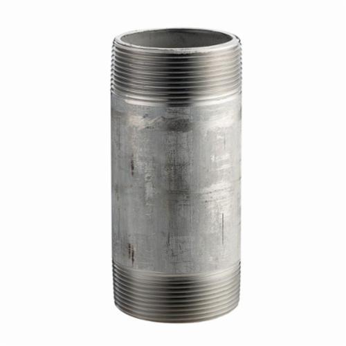 Merit Brass 6504-600 Pipe Nipple, 1/4 in x 6 in L MNPT, 316/316L Stainless Steel, SCH 80/XH, Seamless, Domestic