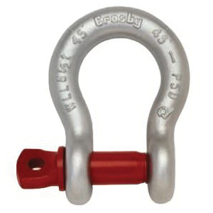 Crosby&reg; 1018455 G-209 Anchor Shackle, 2 ton Load, 1/2 in, 0.63 in Screw Pin, Hot Dipped Galvanized
