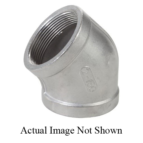 Merit Brass K602-16 Banded 45 deg Pipe Elbow, 1 in, FNPT, 150 lb, 316/316L Stainless Steel, Import