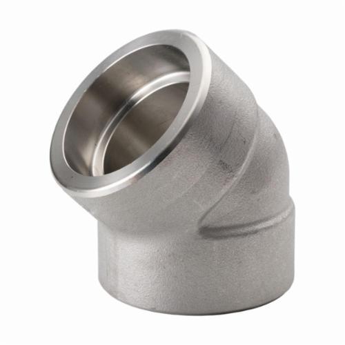 Merit Brass SW3602D-24 Pipe 45 deg Elbow, 1-1/2 in, Socket Weld, 3000 lb, 316/316L Stainless Steel, Import