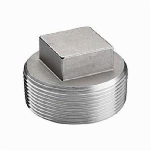 Merit Brass K617-24 Square Head Cored Plug, 1-1/2 in, MNPT, 150 lb, 316/316L Stainless Steel, Import