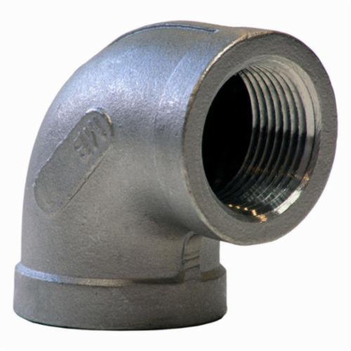 Merit Brass K601-02 Banded 90 deg Pipe Elbow, 1/8 in, FNPT, 150 lb, 316/316L Stainless Steel, Import