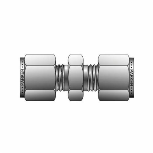 Parker® 4-4 HBZ-B CPI™ Single Ferrule Tube Union, 1/4 in, Compression, Brass - Instrumentation Fittings