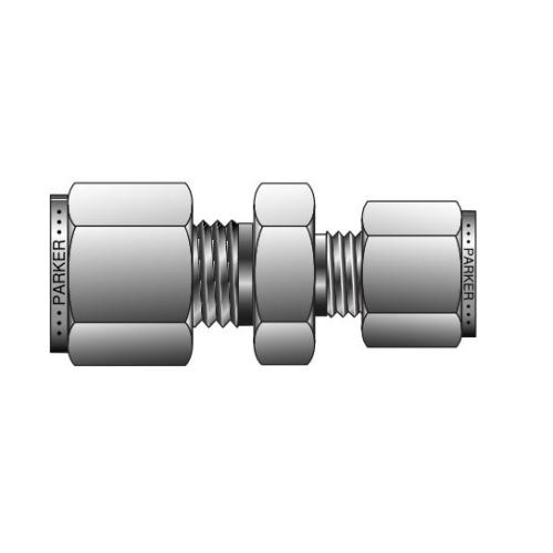Parker&reg; 8-6 HBZ-SS CPI&trade; Single Ferrule Reducing Tube Union, 1/2 x 3/8 in, Compression, 316 Stainless Steel